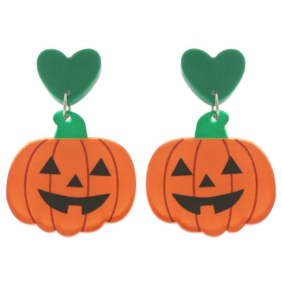 Earrings Halloween Acrylic Pumpkin Stud Lightweight - AMVIM