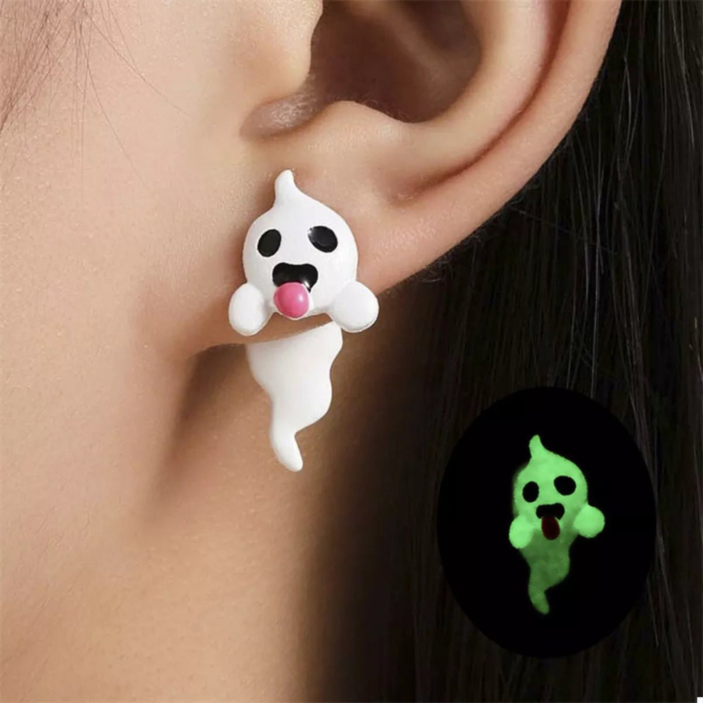 Earrings Halloween Ghost Pumpkin Dangle Gold - Plated Fall - AMVIM