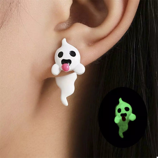 Earrings Halloween Ghost Pumpkin Dangle Gold - Plated Fall - AMVIM