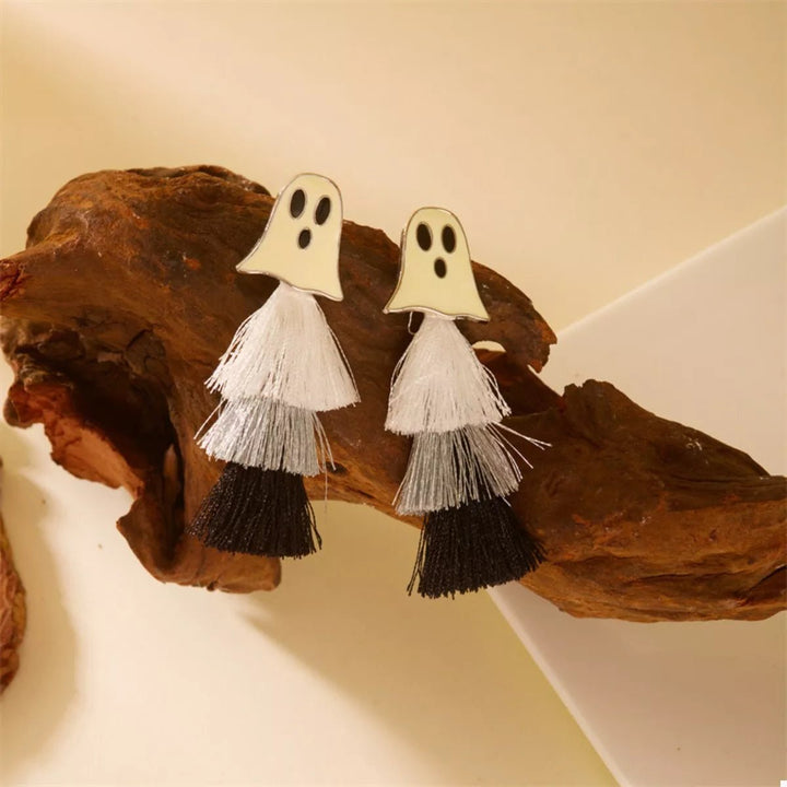 Earrings Halloween Ghost Pumpkin Dangle Gold - Plated Fall - AMVIM