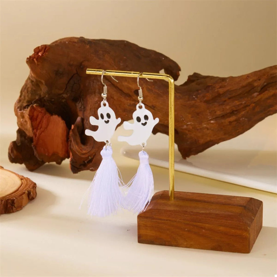 Earrings Halloween Ghost Pumpkin Dangle Gold - Plated Fall - AMVIM