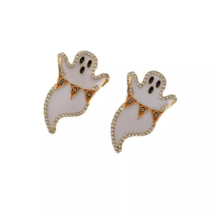 Earrings Halloween Ghost Pumpkin Dangle Gold - Plated Fall - AMVIM