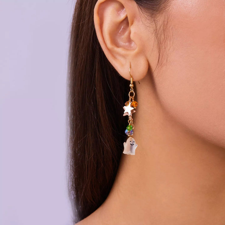 Earrings Halloween Pumpkin Ghost Asymmetrical Gold - Plated Fall - AMVIM