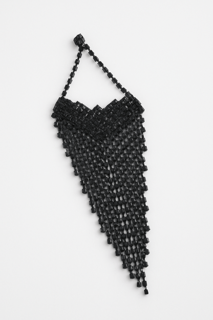 Earrings long rhinestone fringe formal vintage - inspired style - AMVIM