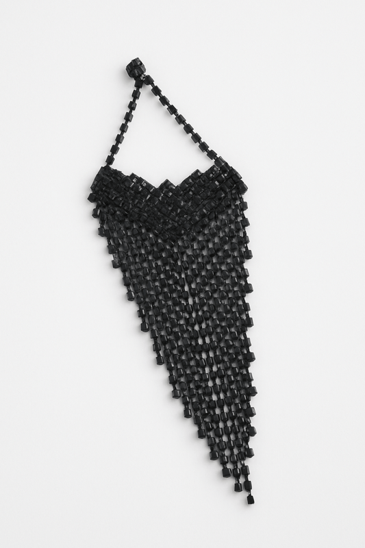 Earrings long rhinestone fringe formal vintage - inspired style - AMVIM