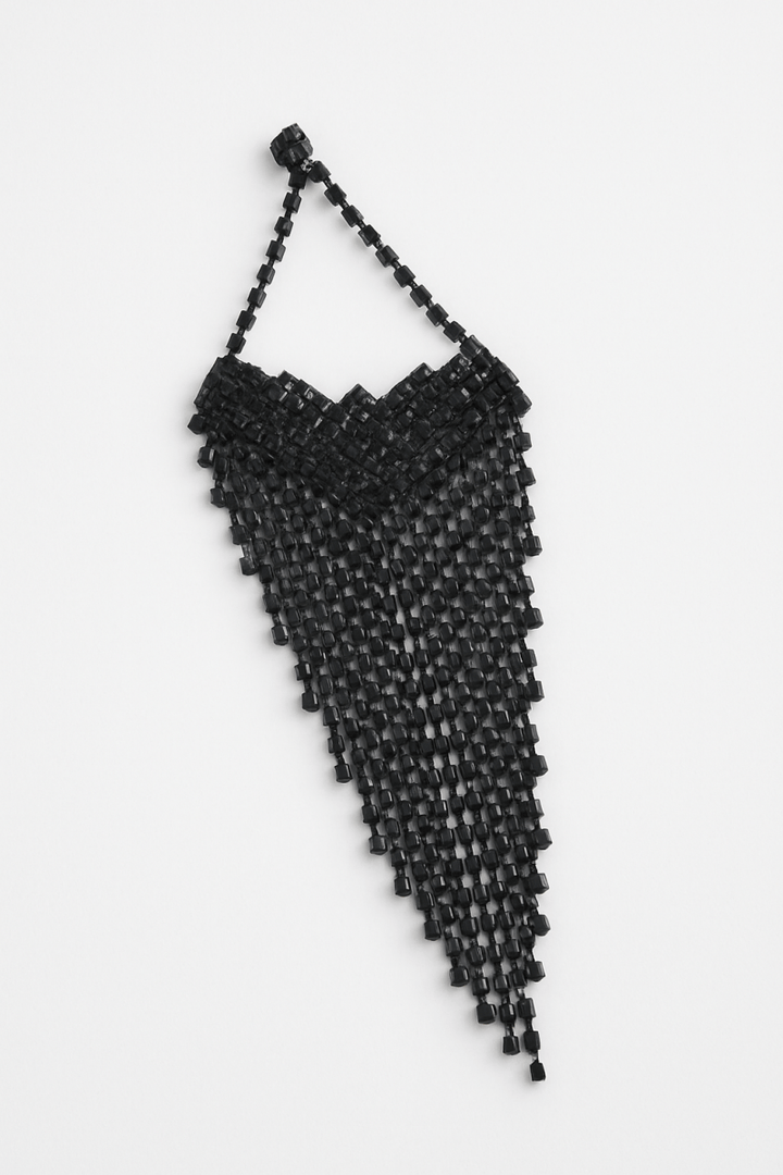 Earrings long rhinestone fringe formal vintage - inspired style - AMVIM
