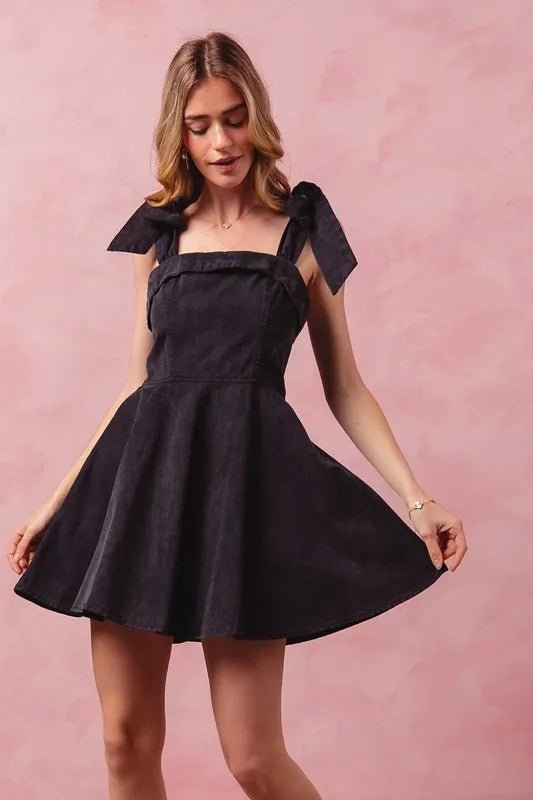 Fit and Flare Washed Gameday Dress for Women - AMVIM