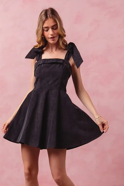 Fit and Flare Washed Gameday Dress for Women - AMVIM