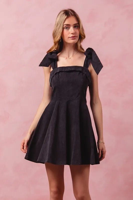 Fit and Flare Washed Gameday Dress for Women - AMVIM