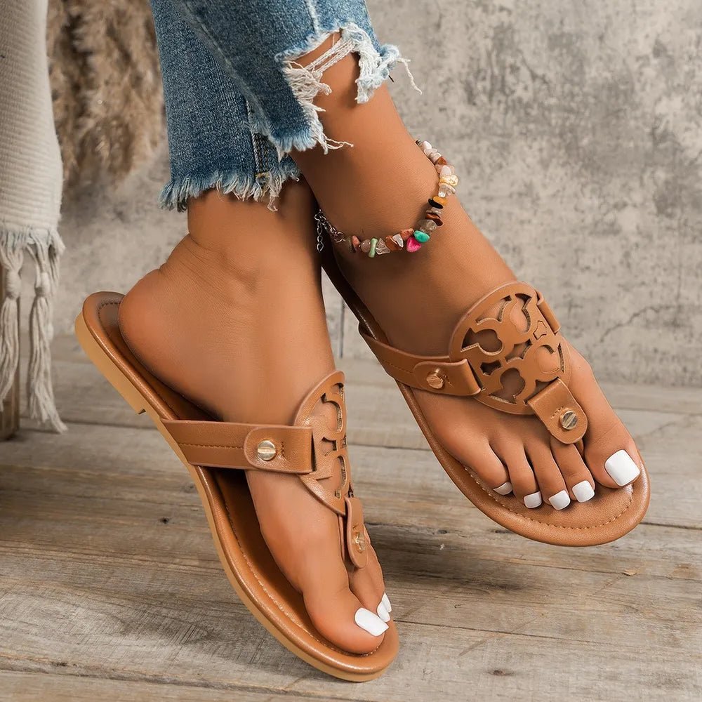 Flat cut - out slip - on sandals for summer comfort and style - AMVIM
