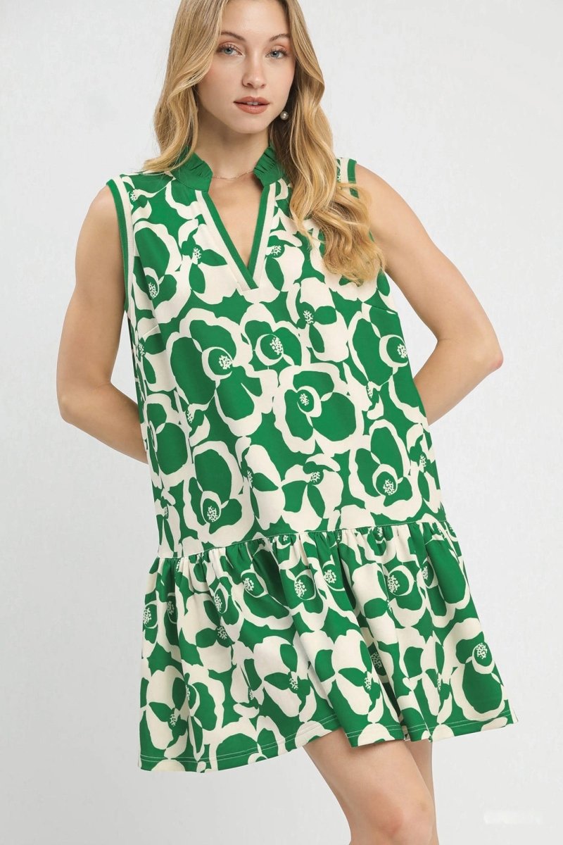 Floral Sleeveless Tiered Dress - AMVIM