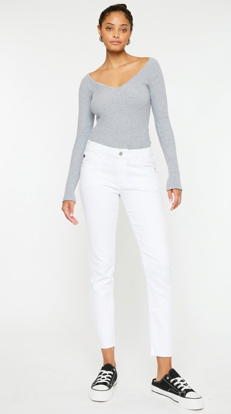 Kancan Mid Rise Ankle Skinny Jeans - AMVIM