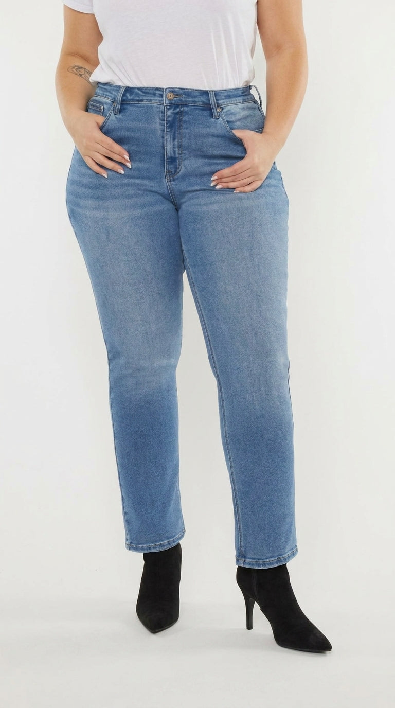 Kancan Full Size Cat's Whiskers High-Waisted Jeans - AMVIM