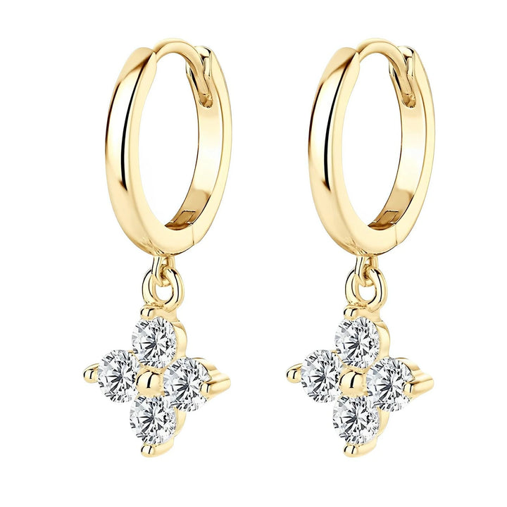 Gold - Plated Moissanite Earrings in Sterling Silver - AMVIM