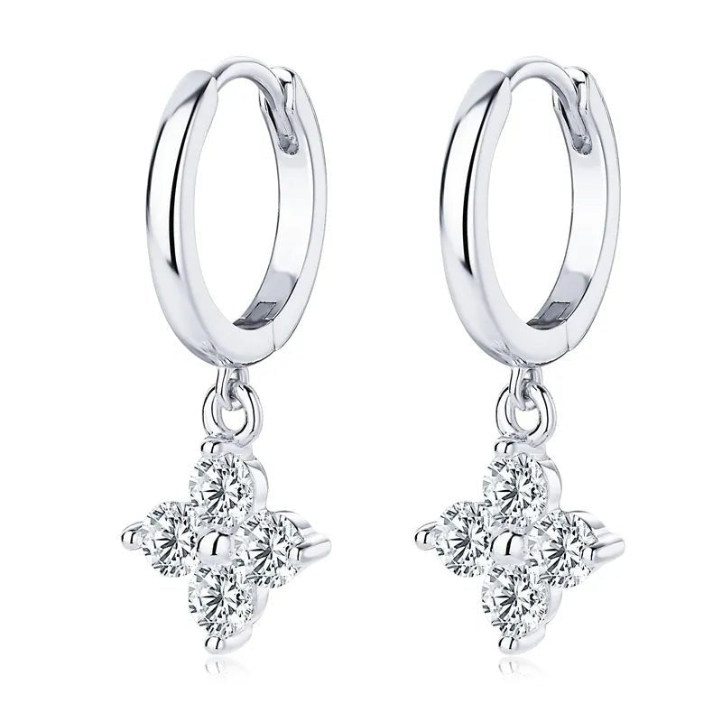 Gold - Plated Moissanite Earrings in Sterling Silver - AMVIM