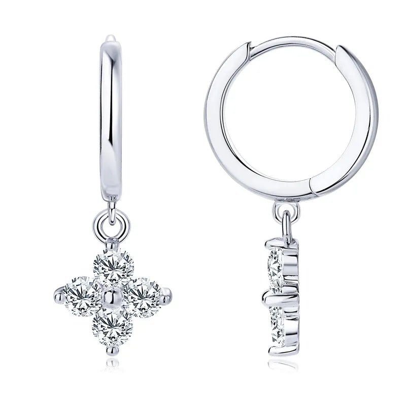 Gold - Plated Moissanite Earrings in Sterling Silver - AMVIM