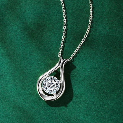 Gold - Plated Moissanite Pendant Necklace, 2 Carat - AMVIM