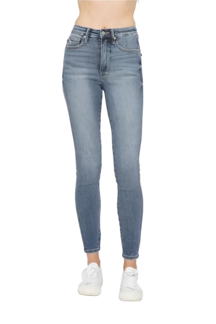 High Rise Tummy Control Skinny Jeans Stretch Fit Denim - AMVIM