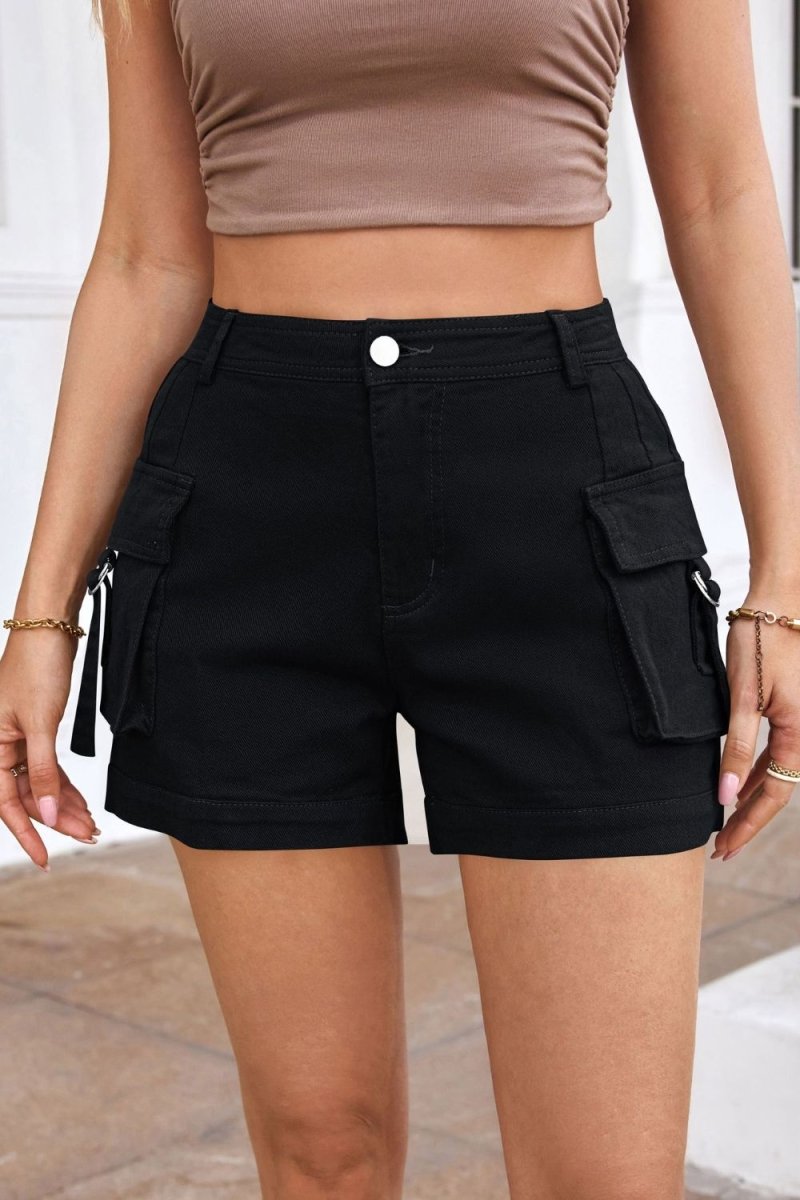 High Waist Shorts with Pockets - AMVIM