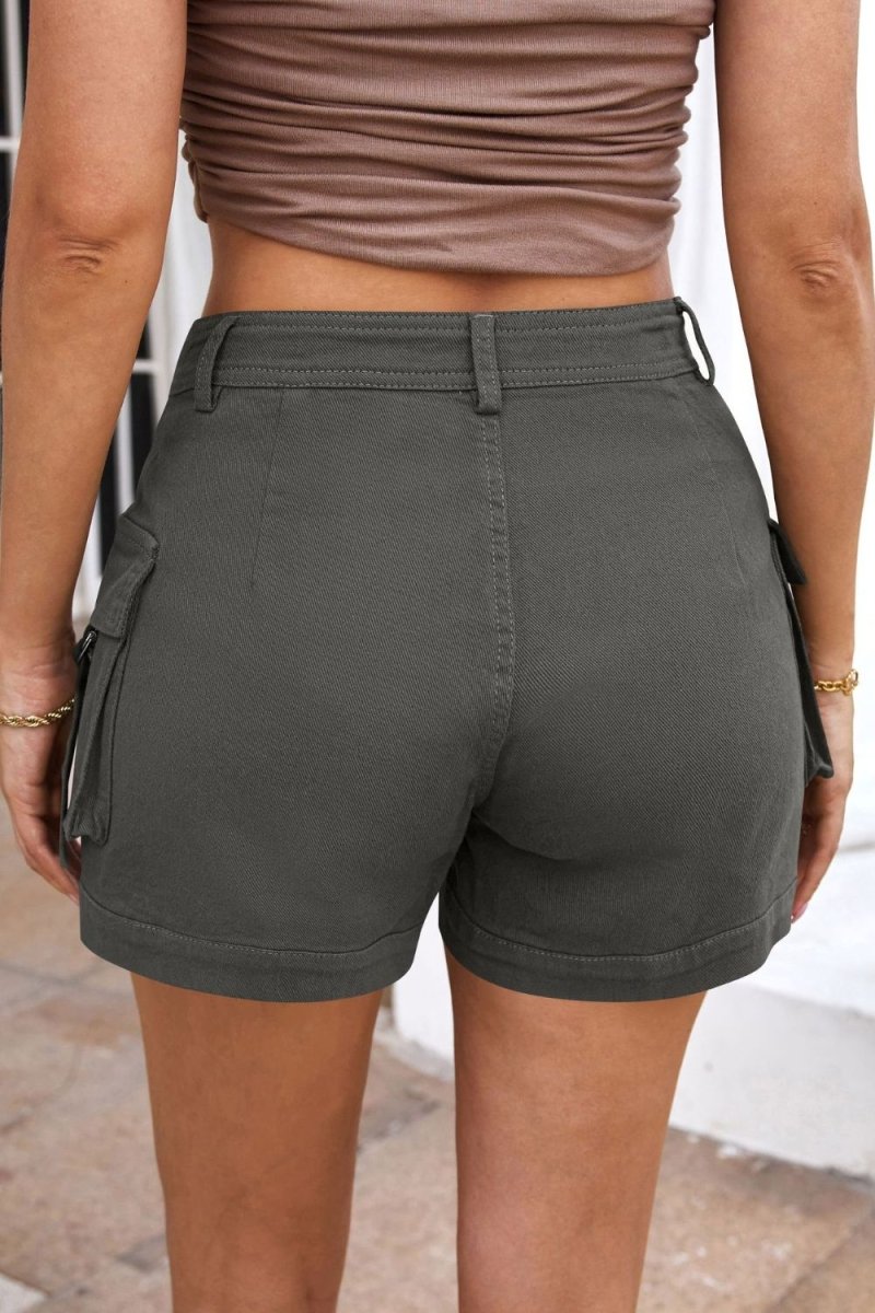 High Waist Shorts with Pockets - AMVIM