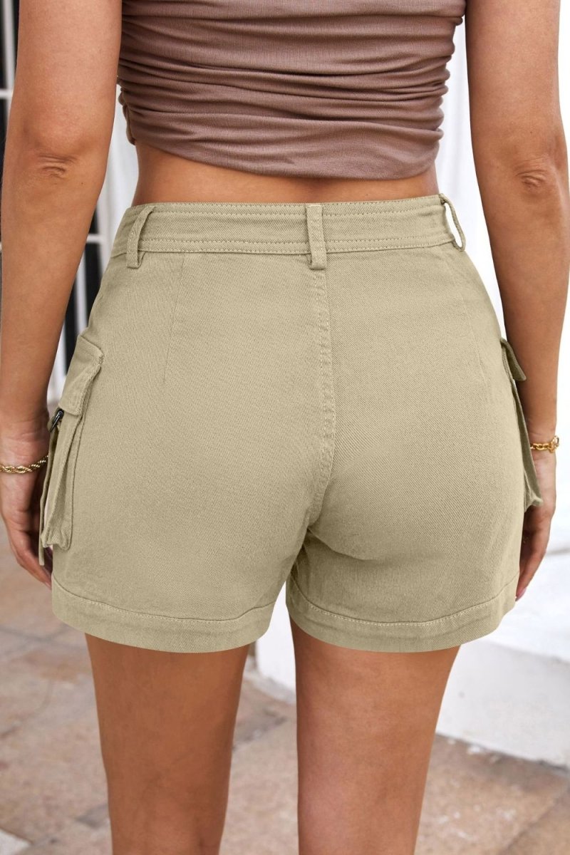 High Waist Shorts with Pockets - AMVIM