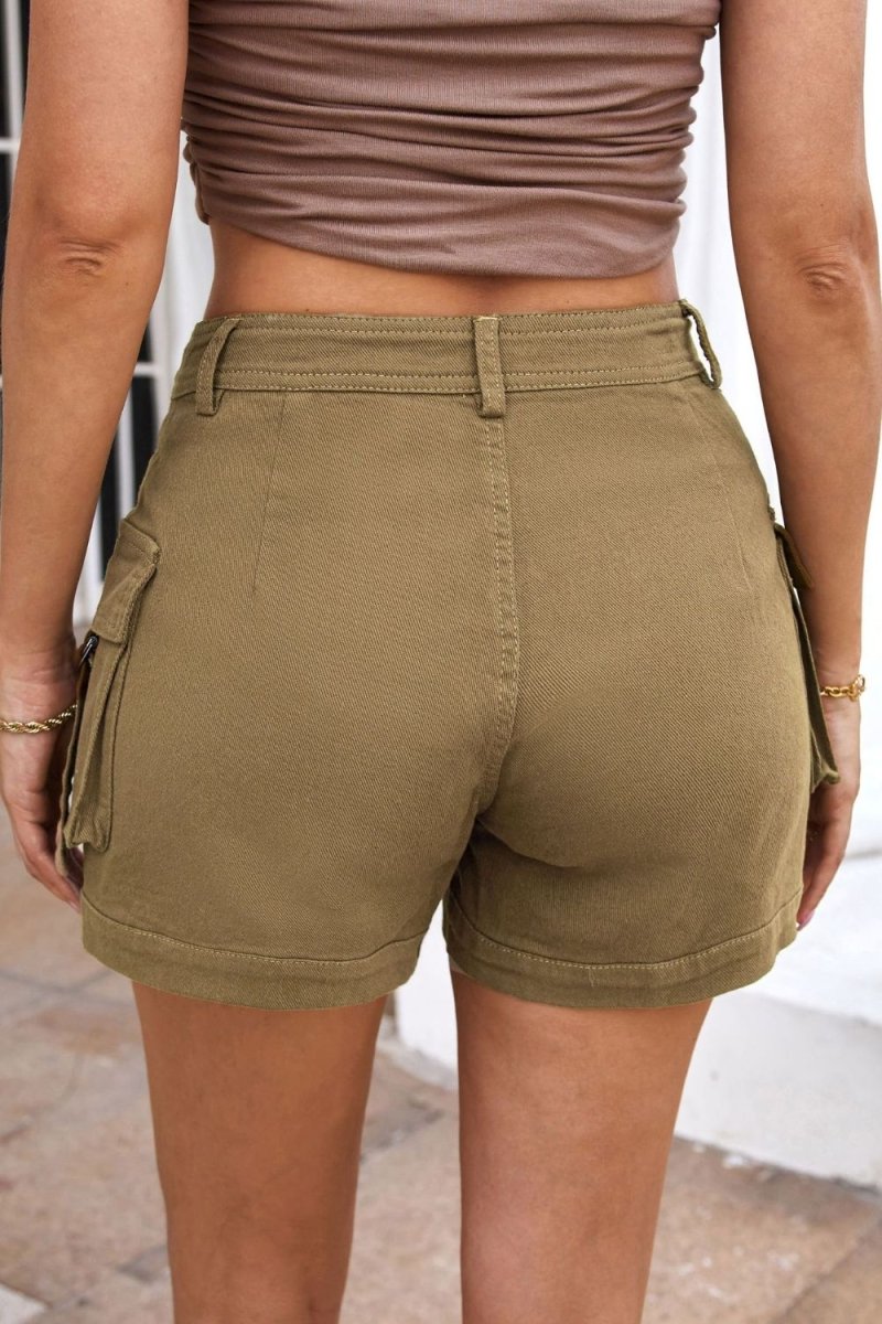 High Waist Shorts with Pockets - AMVIM