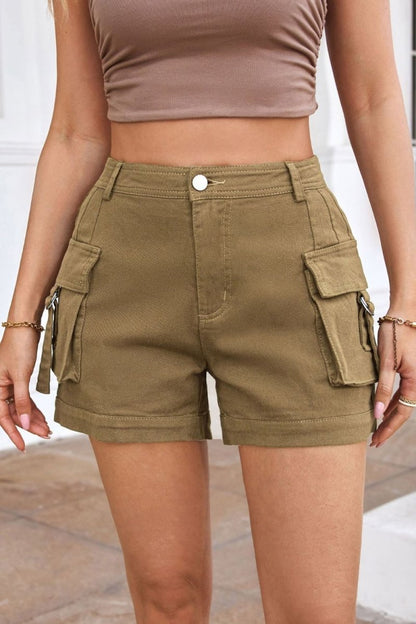 High Waist Shorts with Pockets - AMVIM