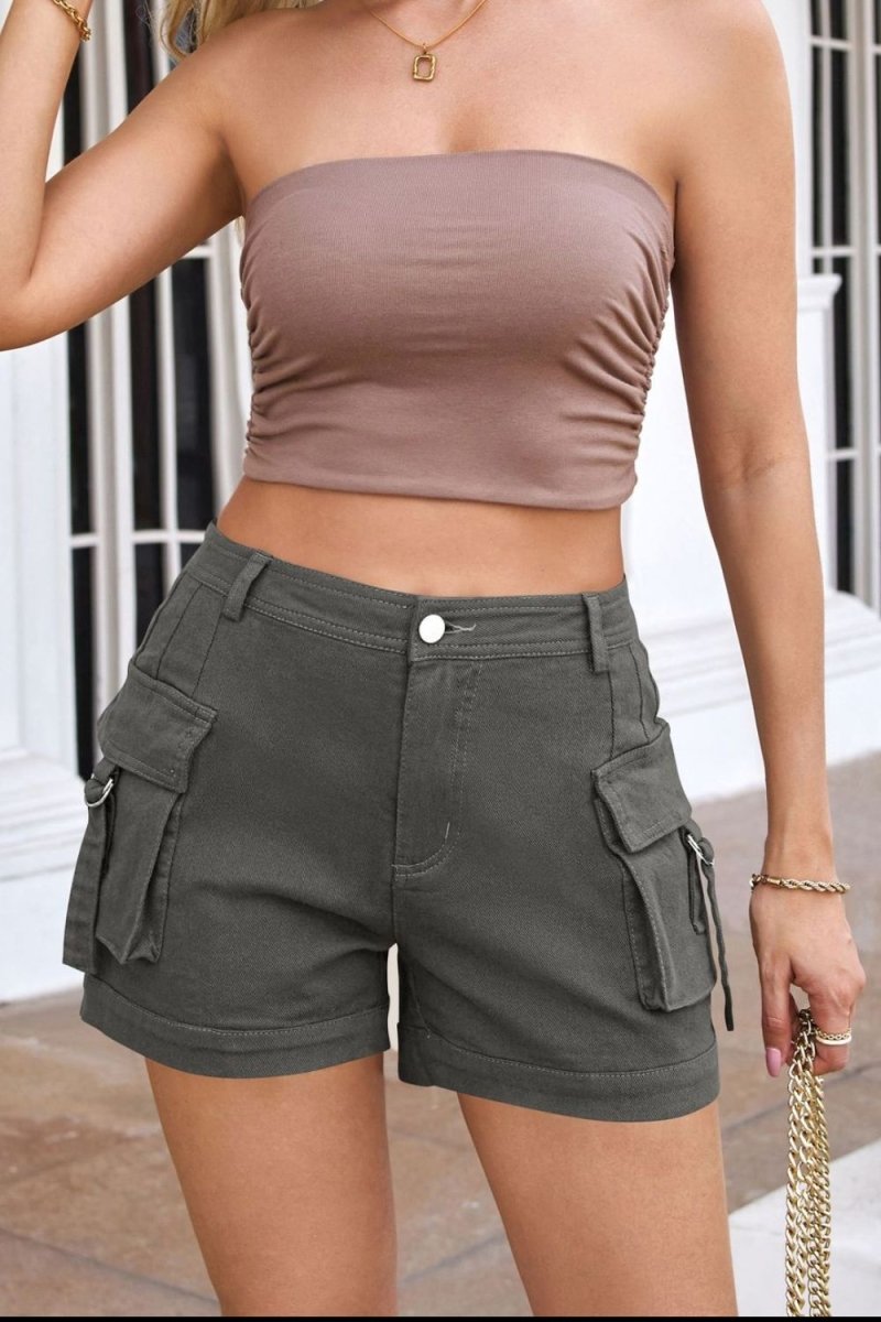 High Waist Shorts with Pockets - AMVIM