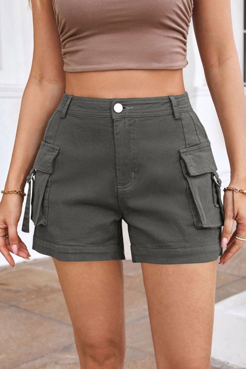 High Waist Shorts with Pockets - AMVIM