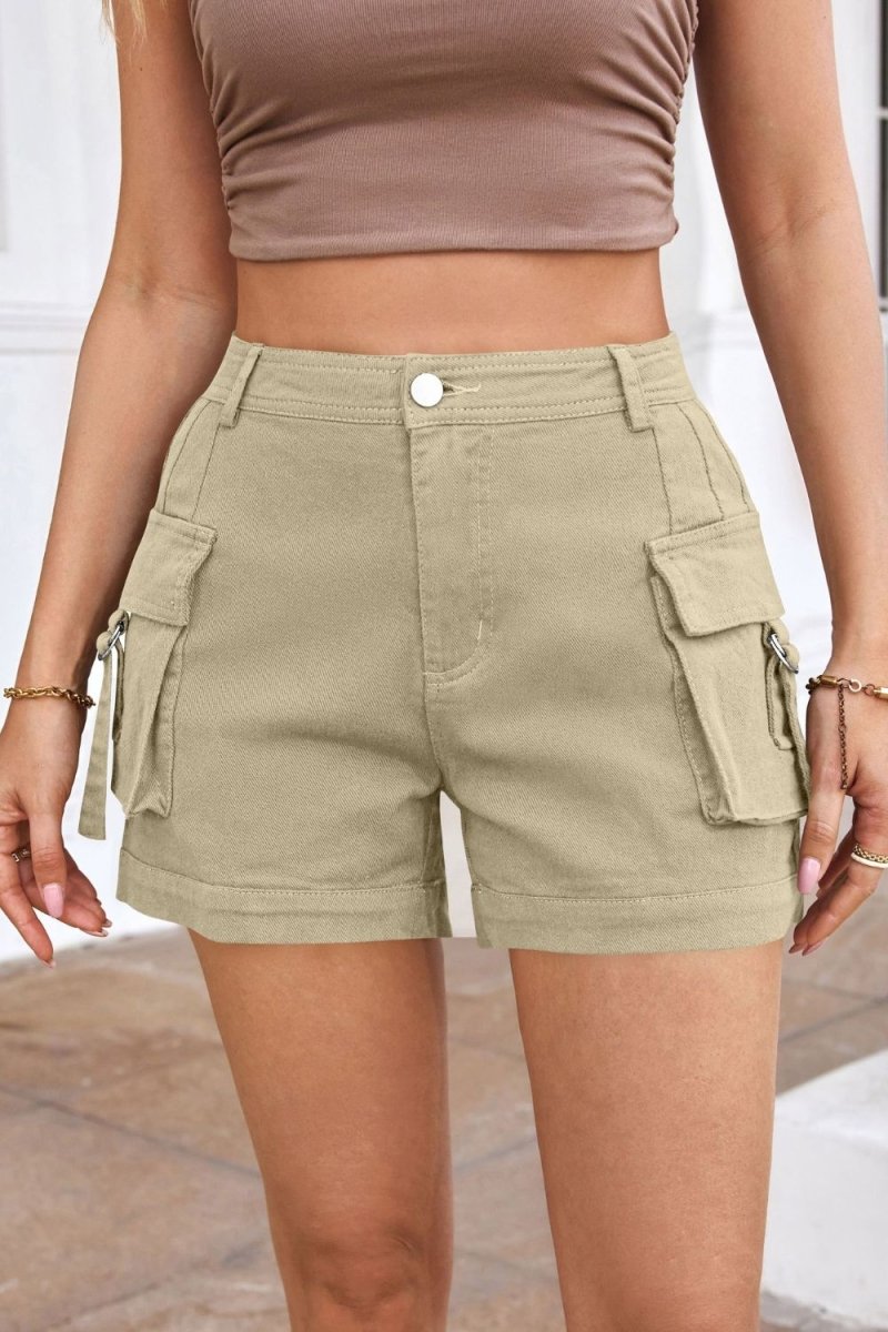 High Waist Shorts with Pockets - AMVIM