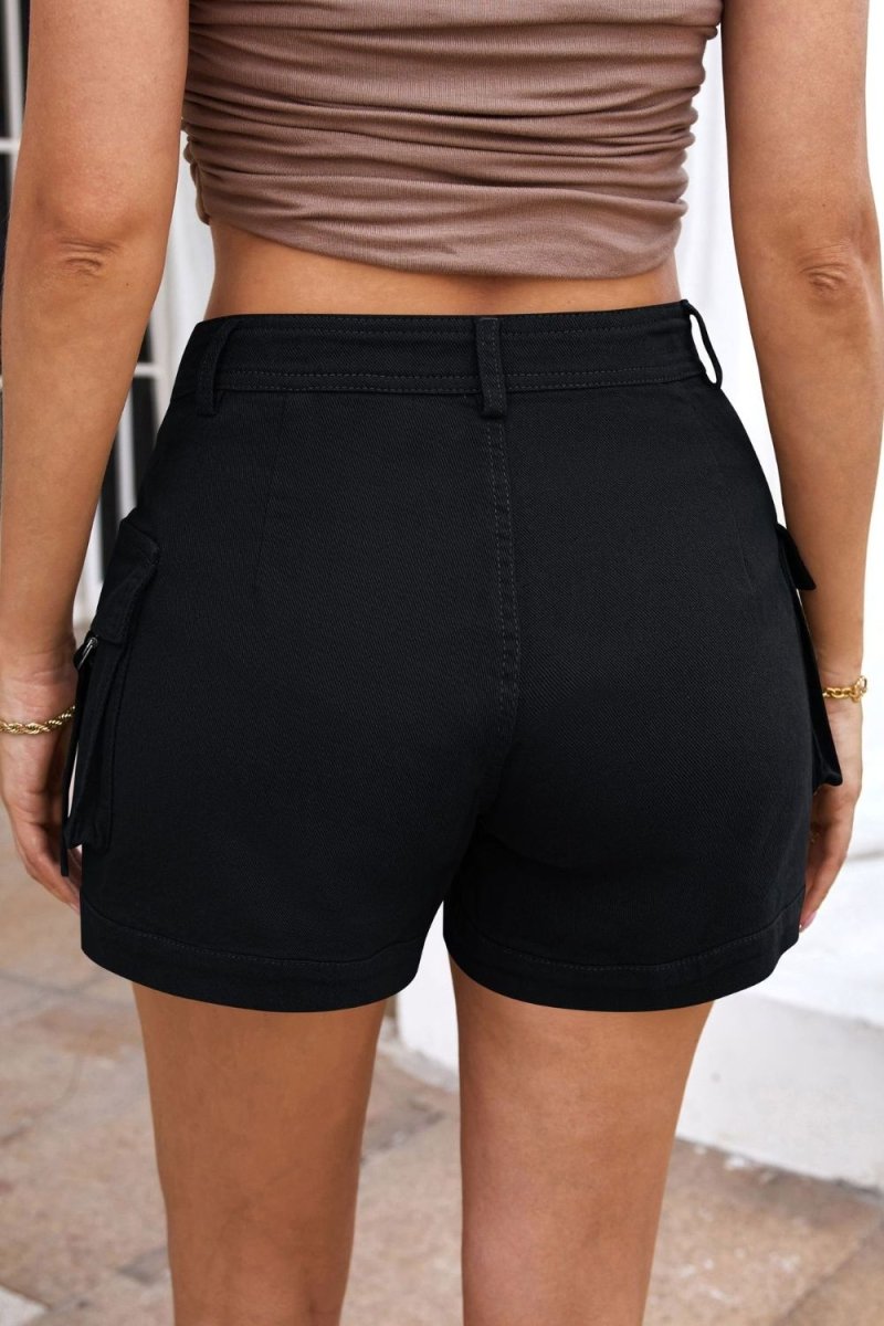 High Waist Shorts with Pockets - AMVIM