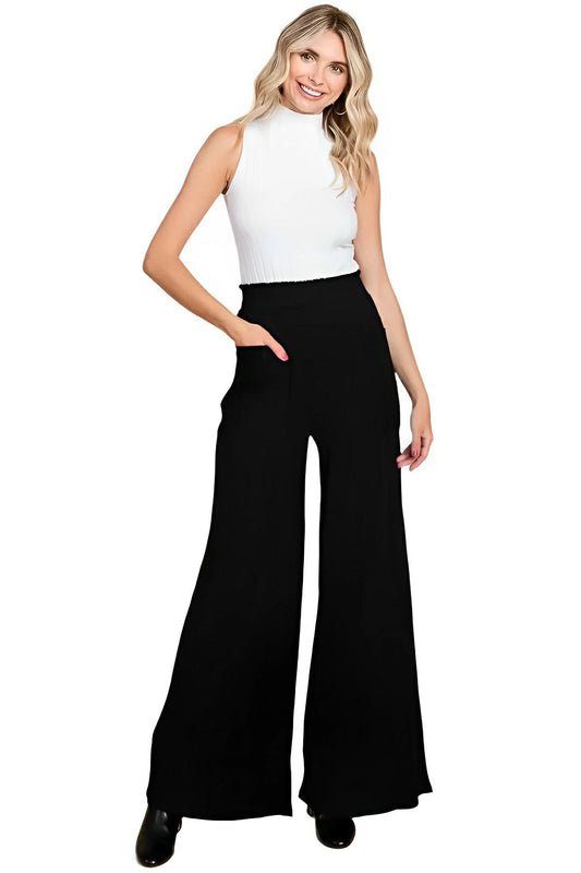 High Waist Wide Leg Pants – Elegant Fit for Work and Leisure - AMVIM