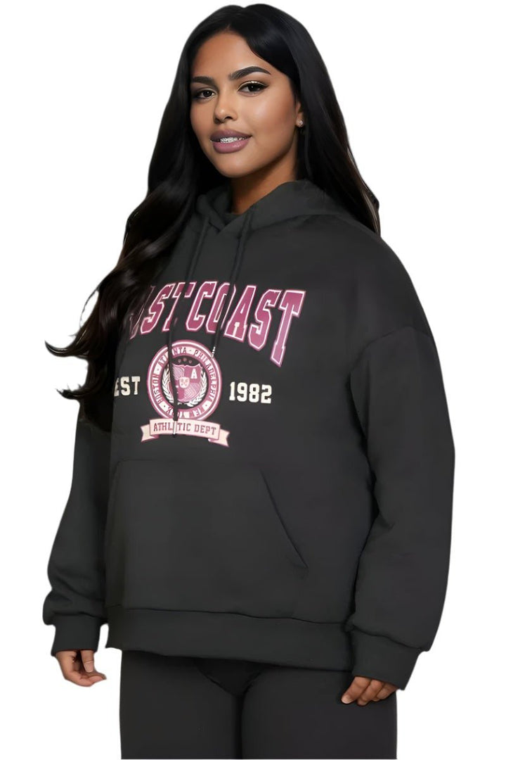 Hoodie Plus Size Graphic Kangaroo Pocket Drawstring - AMVIM