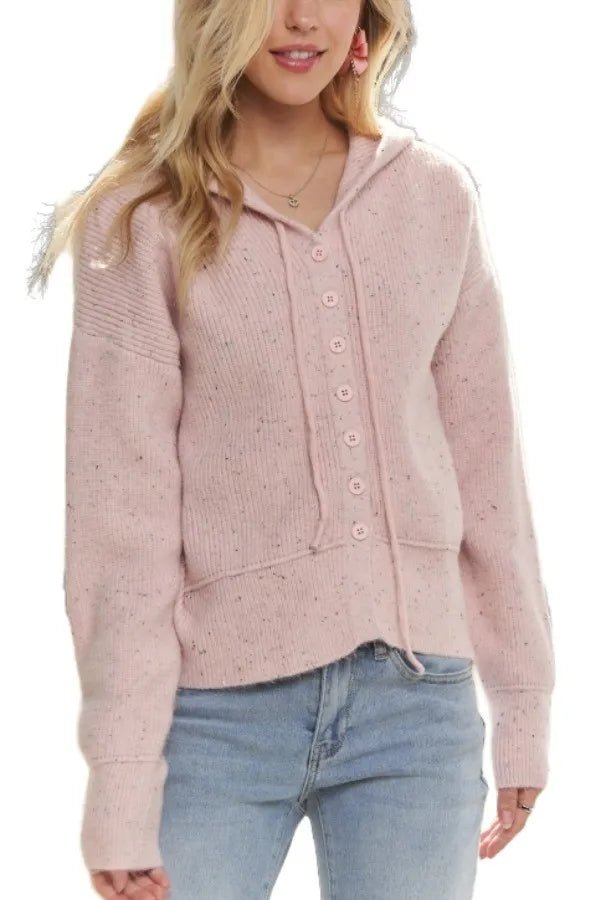 Hoodie Relaxed Fit Ribbed Cuffs Cardigan Sweater – Cozy Style - AMVIM