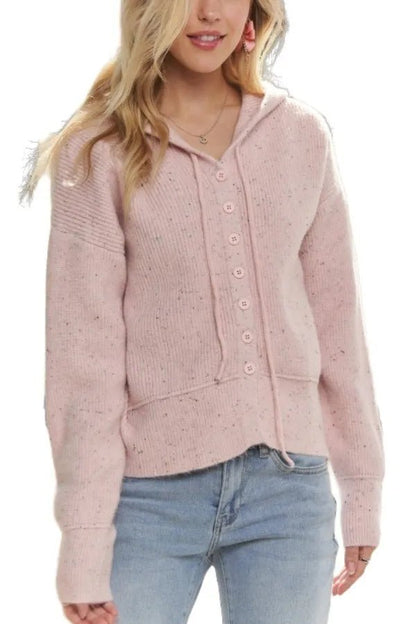 Hoodie Relaxed Fit Ribbed Cuffs Cardigan Sweater – Cozy Style - AMVIM