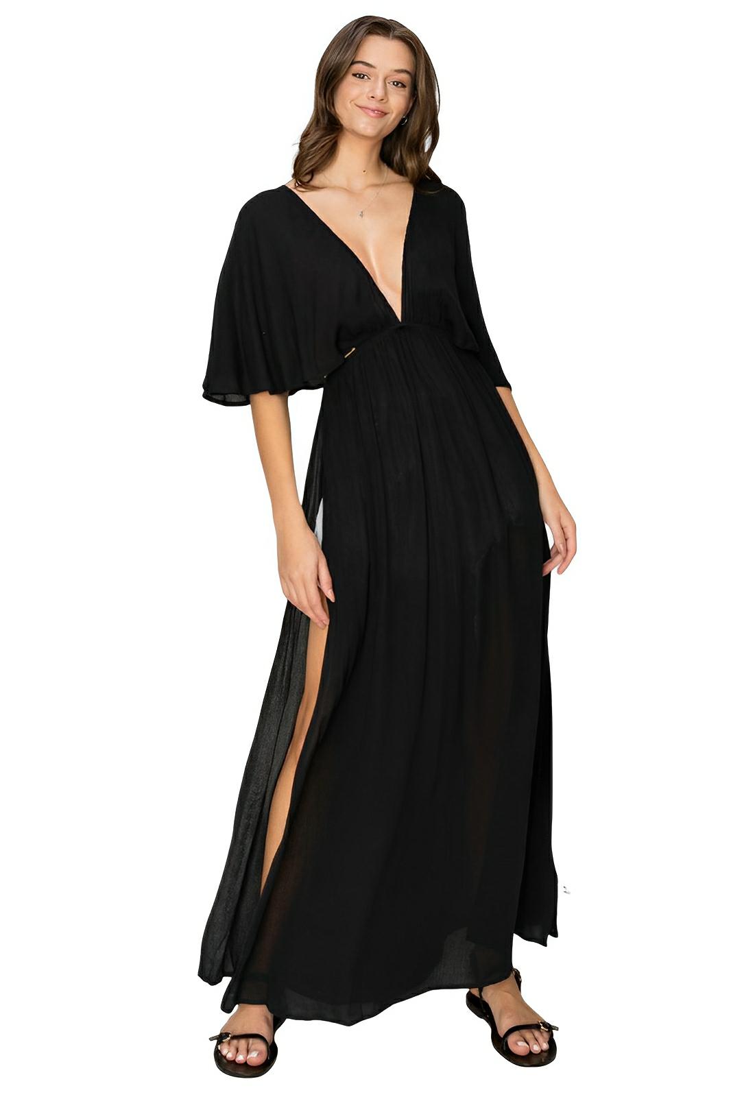 hyfve maxi dress HYFVE Tie Back Maxi Split Cover Up Dress