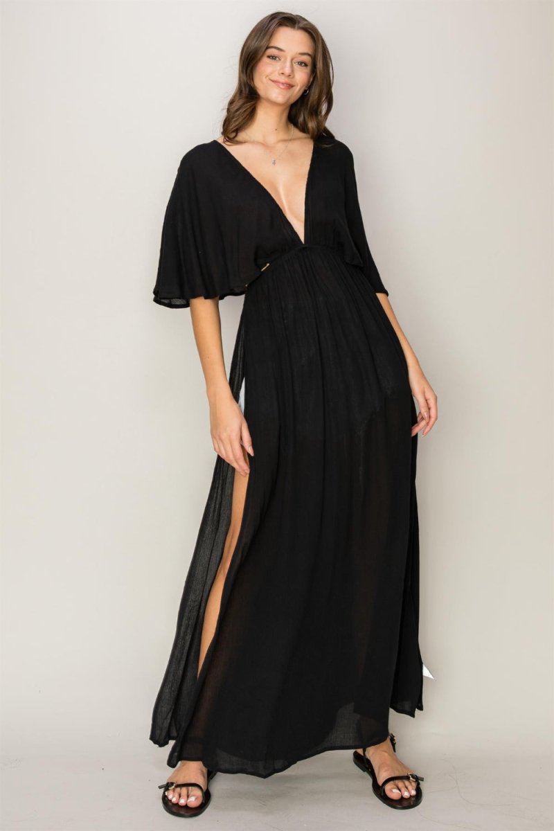 HYFVE Tie Back Maxi Split Cover Up Dress - AMVIM