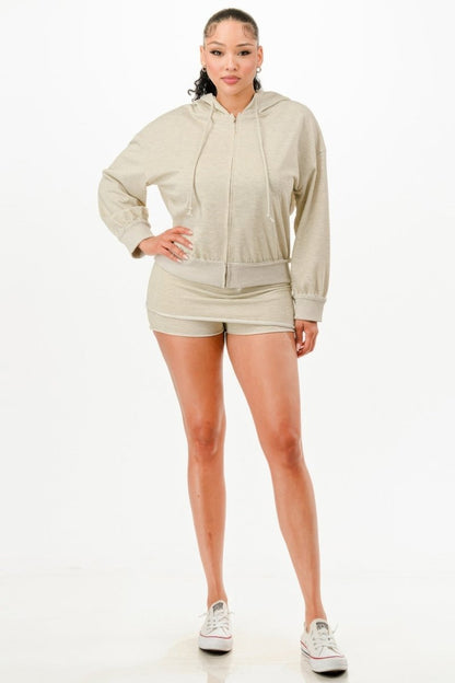 Jacket and Skort Matching Set Casual Two - Piece Outfit - AMVIM