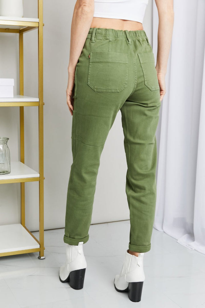 Judy Blue Full Size Drawstring Waist Pocket Jeans - AMVIM