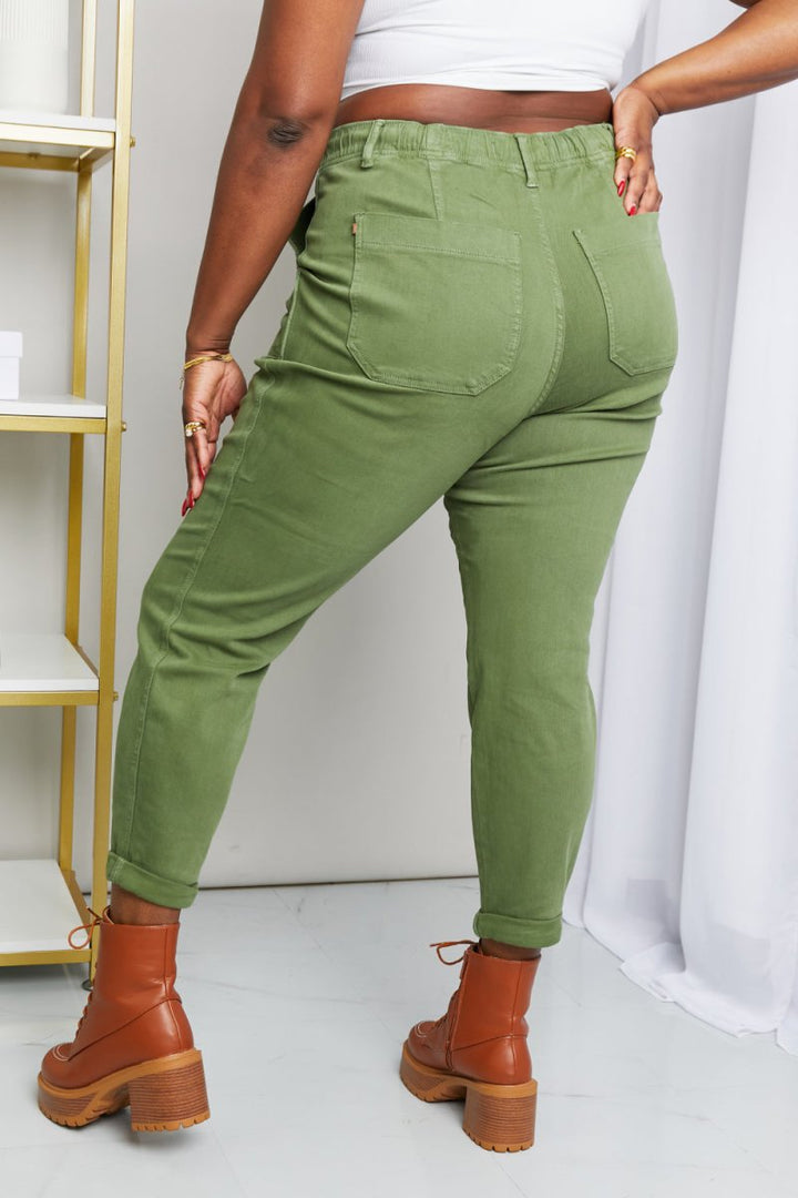 Judy Blue Full Size Drawstring Waist Pocket Jeans - AMVIM