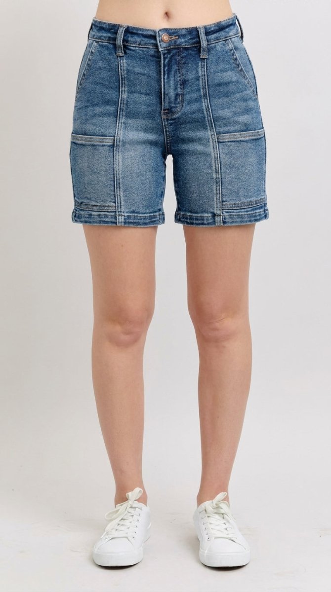 Judy Blue Full Size High Rise Denim Shorts Plus Size - AMVIM