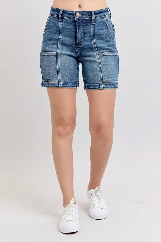 Judy Blue Full Size High Rise Denim Shorts Plus Size - AMVIM
