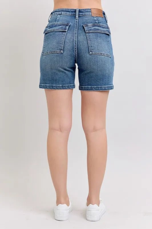 Judy Blue Full Size High Rise Denim Shorts Plus Size - AMVIM