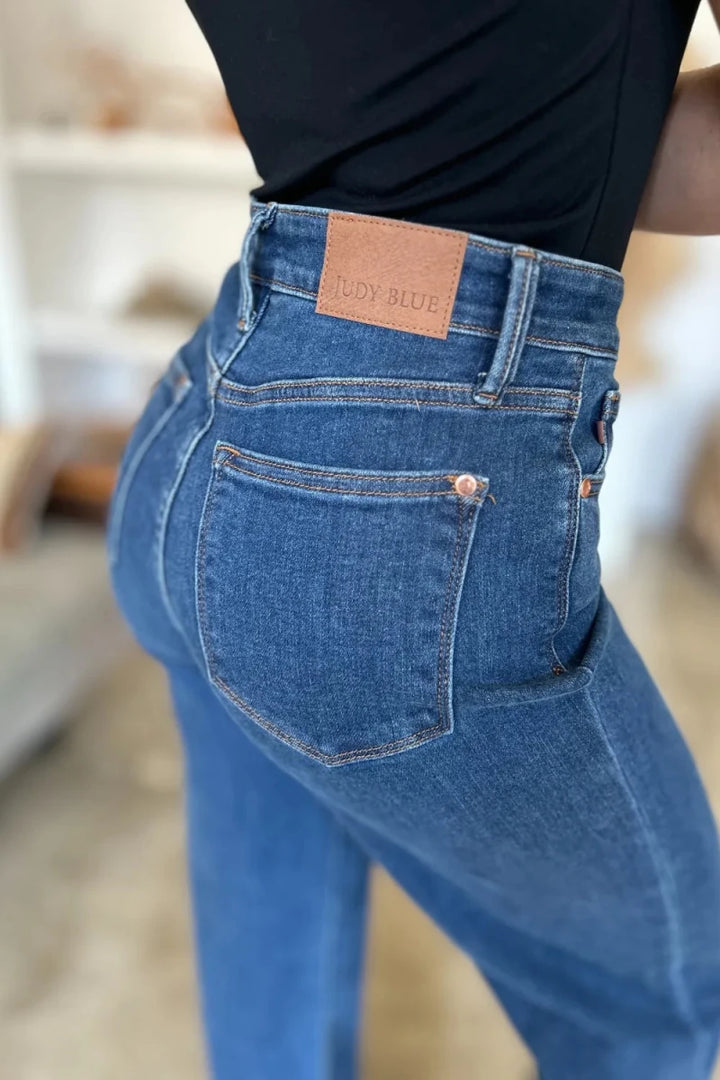 Judy Blue Full Size High Rise Straight Jeans - AMVIM