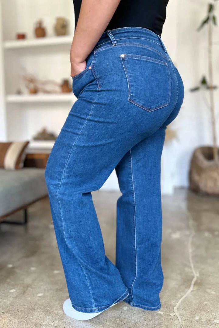 Judy Blue Full Size High Rise Straight Jeans - AMVIM