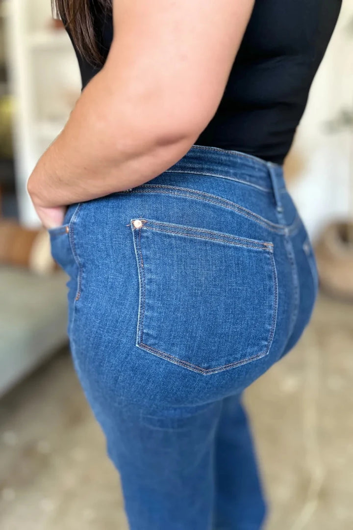 Judy Blue Full Size High Rise Straight Jeans - AMVIM