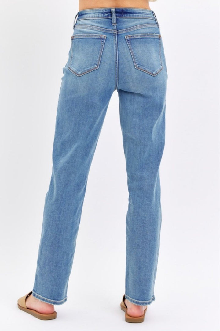 Judy Blue Full Size High Waist Straight Jeans - AMVIM