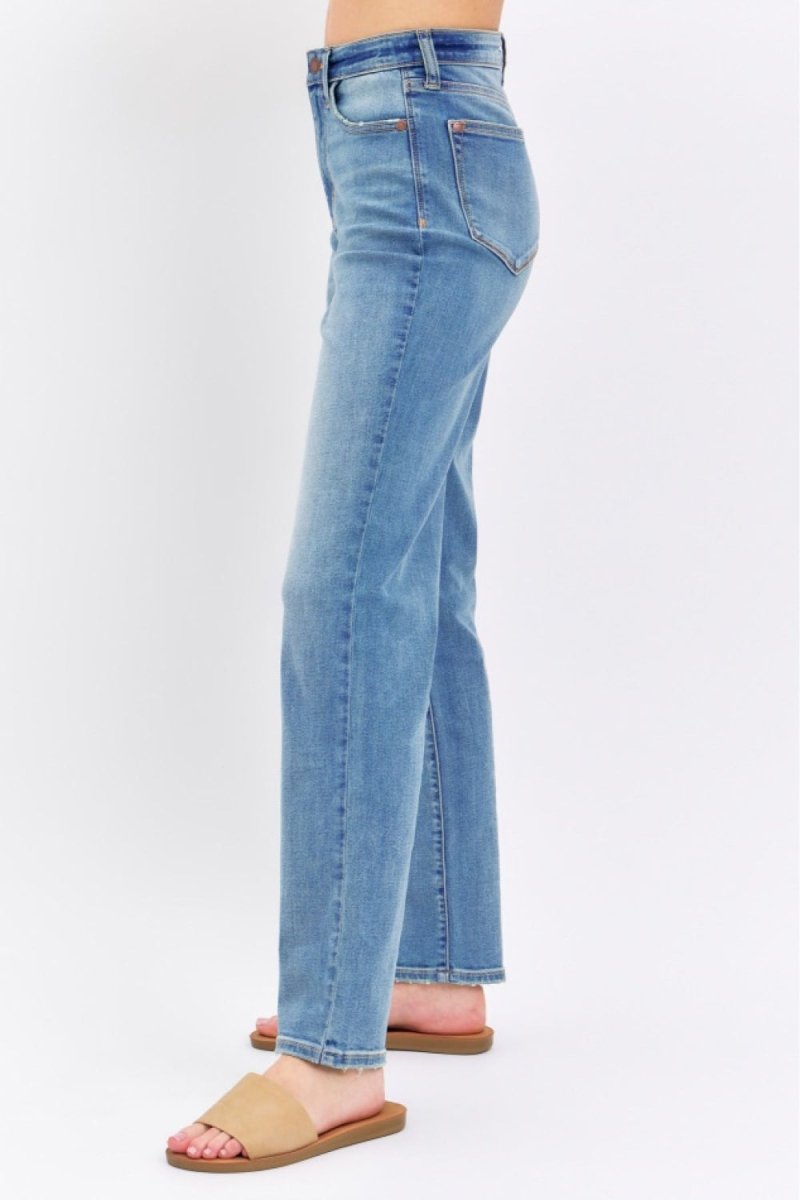 Judy Blue Full Size High Waist Straight Jeans - AMVIM