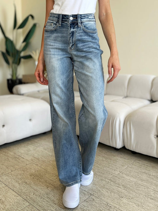 Judy Blue Full Size High Waist Straight Jeans - AMVIM