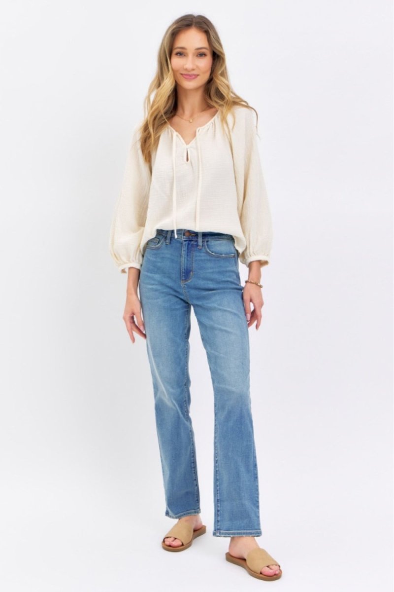 Judy Blue Full Size High Waist Straight Jeans - AMVIM